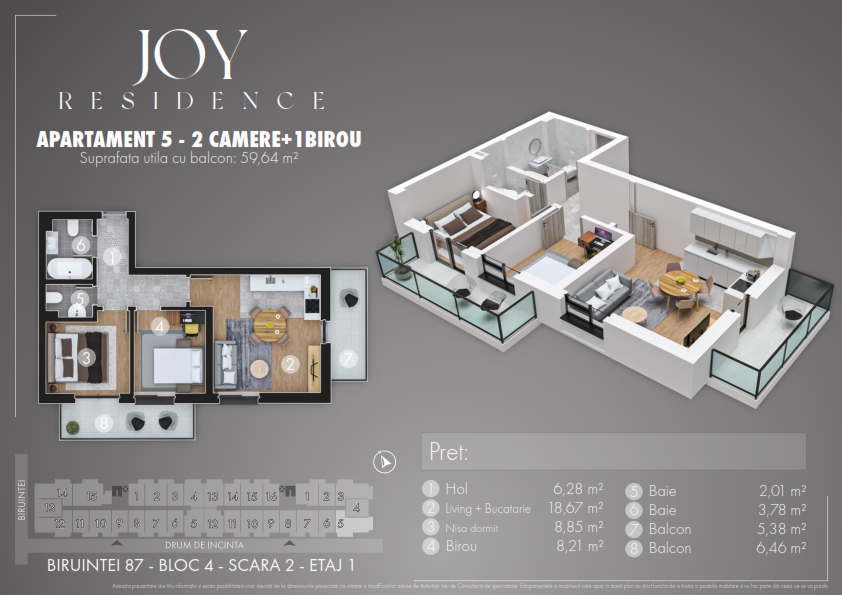 Apartament 5 – 2 camere – Joy Residence