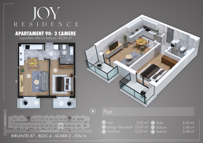 Apartament 90 - 2 camere